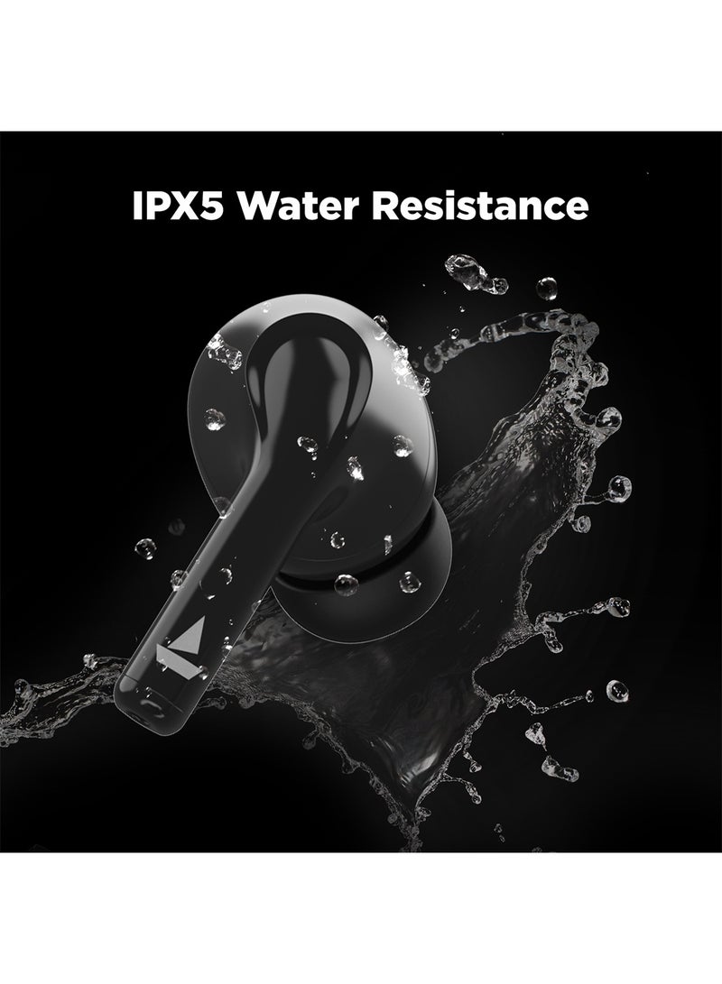 boAt Airdopes 163 In Ear Earbuds With 40 HRS Battery, Bluetooth, Fast Charge, 13mm Drivers, IPX5, Quick Touch Response Control Active black  - Image 4