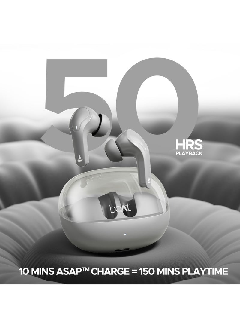 boAt Airdopes 311 Pro, 50HRS Battery, Fast Charge, Dual Mics ENx Tech, Transparent LID, Low Latency, IPX4, IWP Tech, v5.3 Bluetooth Earbuds, TWS in Ear Earbuds Wireless Earphones With Mic Space Grey  - Image 3