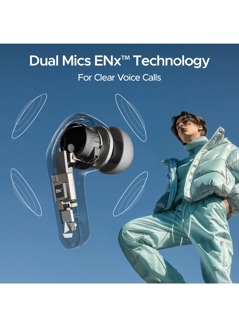 boAt Airdopes 311 Pro, 50HRS Battery, Fast Charge, Dual Mics ENx Tech, Transparent LID, Low Latency, IPX4, IWP Tech, v5.3 Bluetooth Earbuds, TWS in Ear Earbuds Wireless Earphones With Mic Space Grey  - Image 4
