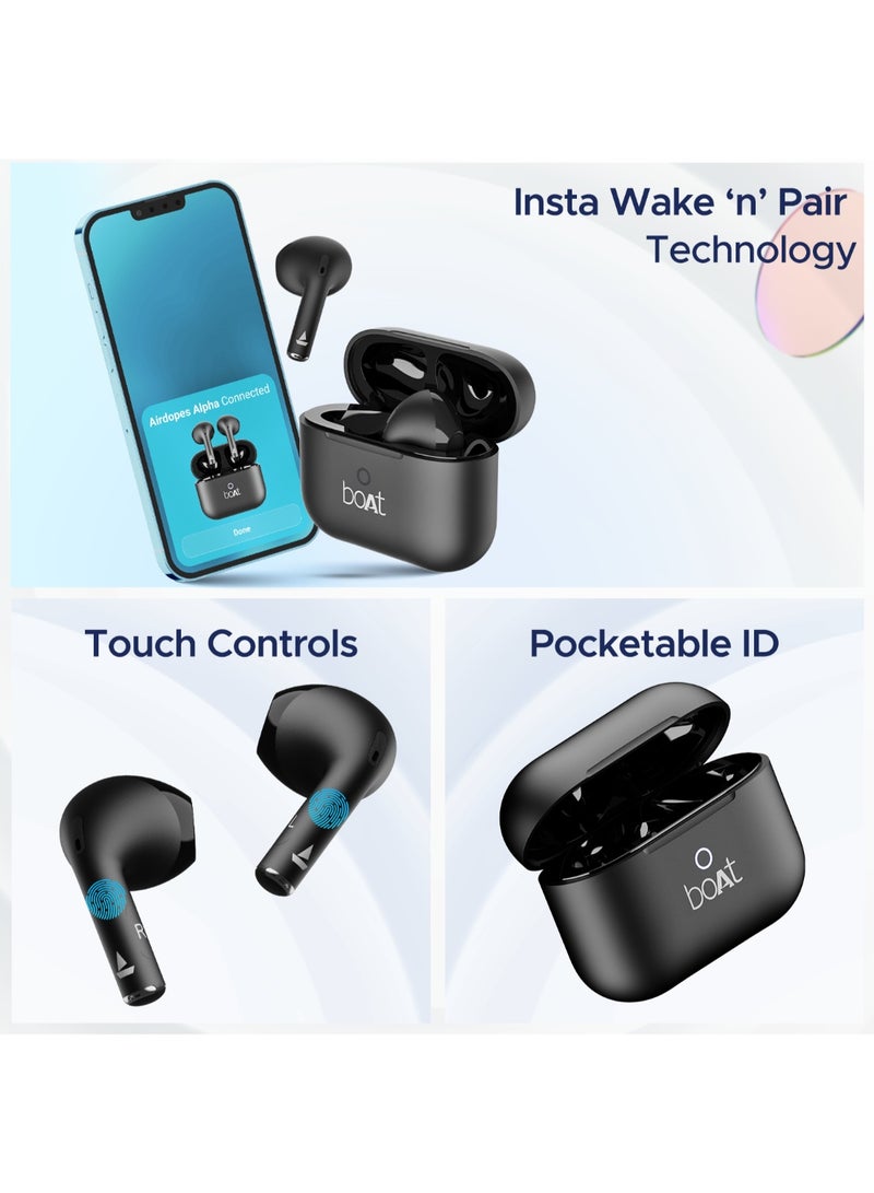 boAt Airdopes 311 Pro, 50HRS Battery, Fast Charge, Dual Mics ENx Tech, Transparent LID, Low Latency, IPX4, IWP Tech, v5.3 Bluetooth Earbuds, TWS Ear Buds Wireless Earphones With Mic Active Black - Image 2