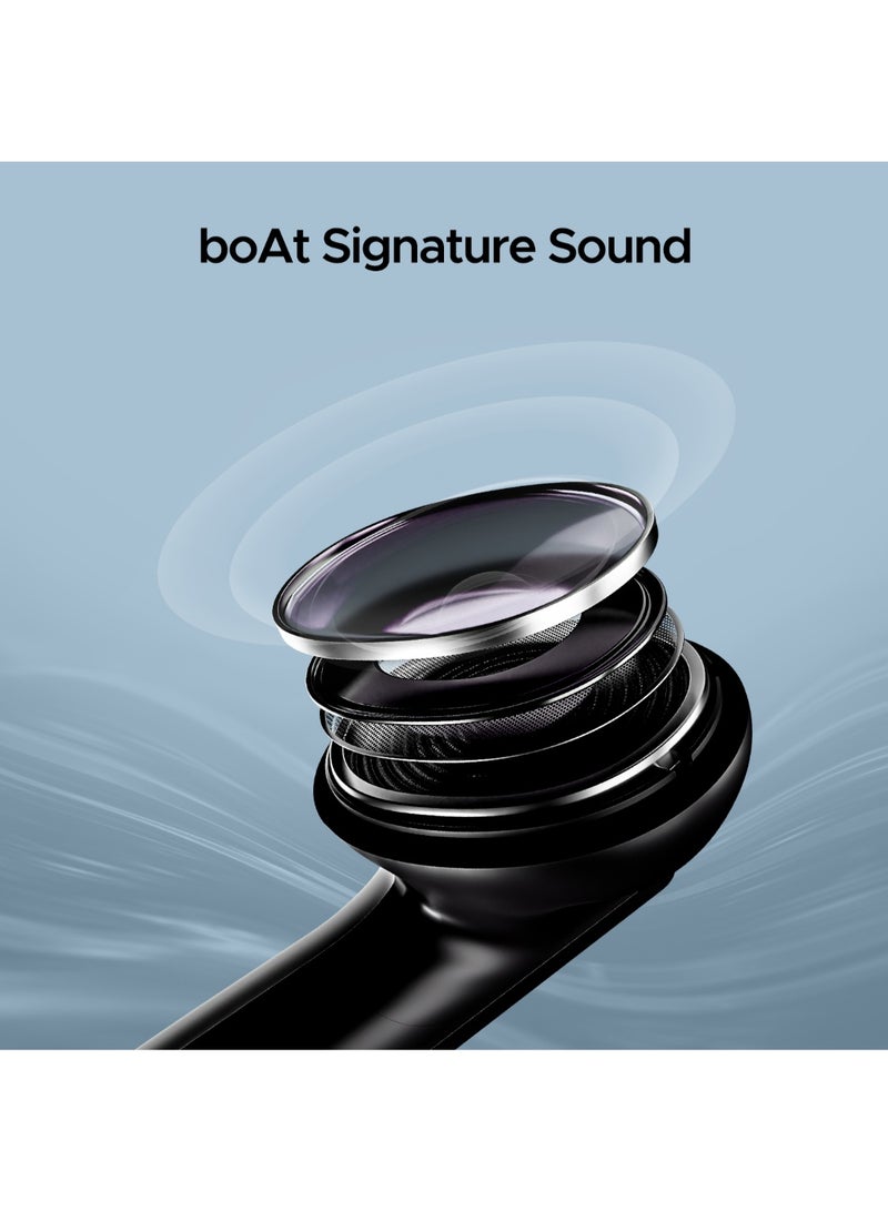boAt Airdopes 91 Prime, 45HRS Battery, 13mm Drivers, Metallic Finish, Low Latency,ENx Tech, Fast Charge, v5.3 Bluetooth TWS in Ear Earbuds Wireless Earphones With Mic Midnight Black  - Image 4