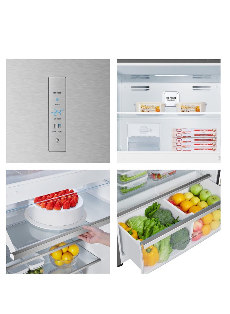 Hisense RT649N4ASU1, 649 Litres Top Mount Refrigerator with Inverter Compressor, 508 Litres Net Capacity, No Frost Technology, Multi Air Flow, 1 Year Full & 10 Years Compressor Manufacturer Warranty RT649N4ASU1 silver - Image 4