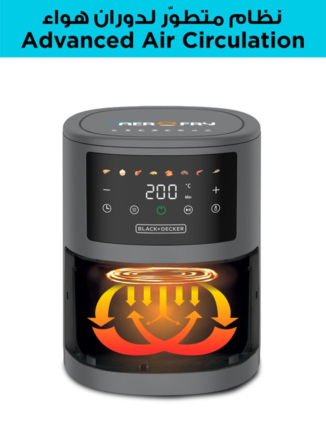بلاك اند ديكر 8 in 1 Digital Air Fryer, 3.5L Capacity with Rapid Air Convection Technology, 1500W Power with Colored LED Display, Auto OFF Function with 3 Beep Shake Reminder AF3550-B5 3.5 L 1500 W AF3550-B5 Black - Image 5
