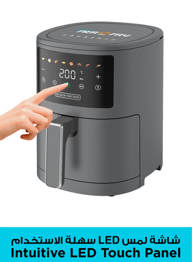 بلاك اند ديكر 8 in 1 Digital Air Fryer, 3.5L Capacity with Rapid Air Convection Technology, 1500W Power with Colored LED Display, Auto OFF Function with 3 Beep Shake Reminder AF3550-B5 3.5 L 1500 W AF3550-B5 Black - Image 3