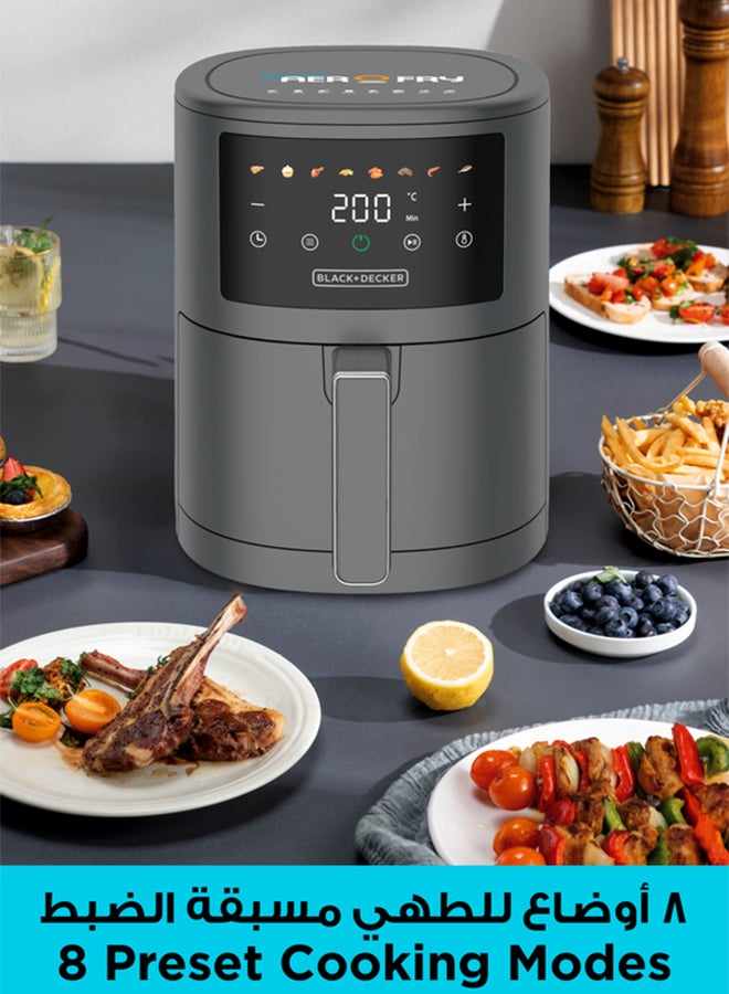 بلاك اند ديكر قلاية هوائية رقمية 8 في 1، سعة 3.5 لتر مع تقنية الحمل الهوائي السريع، قوة 1500 واط مع شاشة LED ملونة، وظيفة إيقاف التشغيل التلقائي مع تذكير اهتزازي بثلاثة تنبيهات AF3550-B5 - Image 2