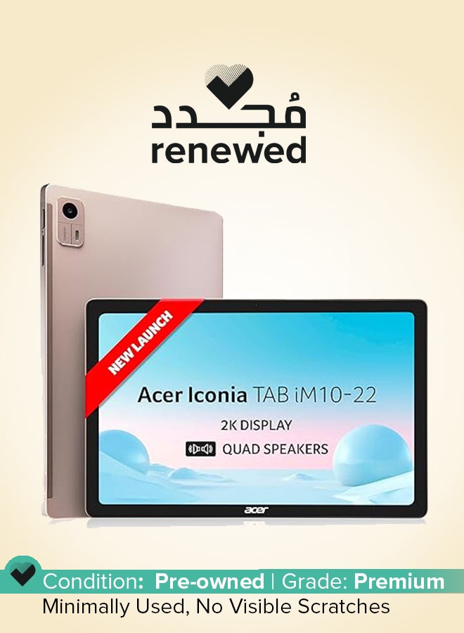 Acer Renewed - Iconia Tab 10.36-Inch 2K IPS Display Gold 8GB RAM 256GB Wi-Fi + 4G LTE - Image 1