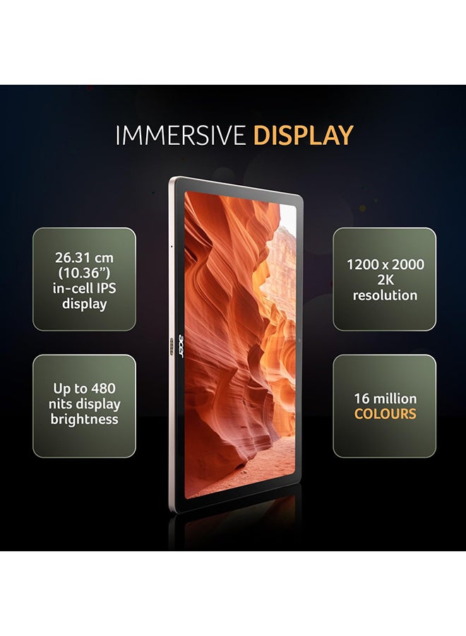 Acer Renewed - Iconia Tab 10.36-Inch 2K IPS Display Gold 8GB RAM 256GB Wi-Fi + 4G LTE - Image 5