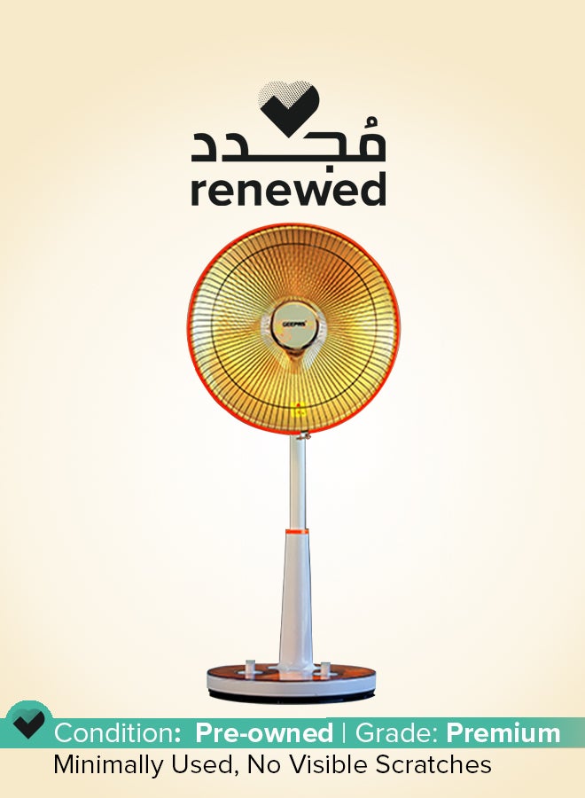 GEEPAS Renewed - Halogen Stand Heater| High Performance Heater 1000 W GRH9547 White/Orange - Image 1