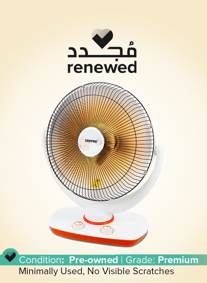 GEEPAS Renewed - Halogen Stand Heater With Heating Power 950 W GRH9548 White/Orange - Image 1