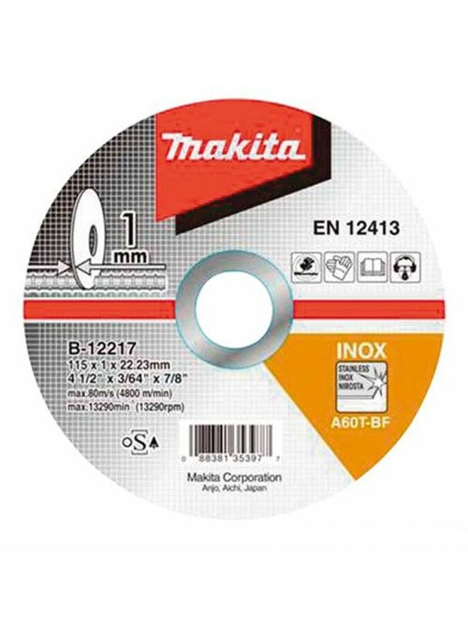 Makita B-12217 A60T 115mmThin Cutting Wheel Black 4 x 1/2 Inch  - Image 1