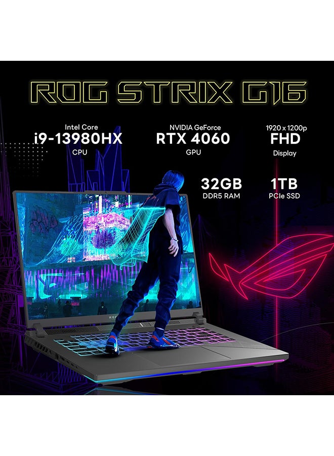 ASUS ROG Strix G16 Gaming Laptop With 16-Inch FHD Display, Core i9-13980HX Processor/64GB RAM/2TB SSD/8GB NVIDIA GeForce RTX 4060 Graphics Card/Windows 11 Pro + 256GB Docking Station Set English/Arabic Gray - Image 2