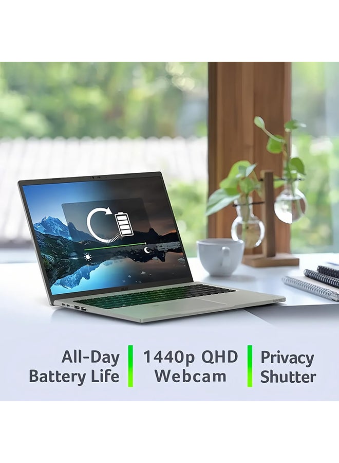 Acer AI Laptop With 16-Inch WQXGA Display, Core Ultra 7 155U Processor/16GB RAM/512GB SSD/Intel Arc Graphics/Windows 11 Home + Wireless Headset & 2019 Lifetime Office English/Arabic Gray  - Image 3