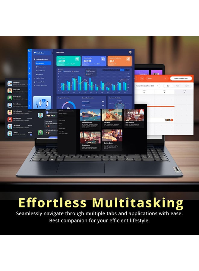 IdeaPad 1i Laptop With 15.6-Inch FHD Touchscreen Display, Core i5 1235U Processor/16GB RAM/672GB Storage(512GB SSD + 160GB Docking Station)/Intel Iris Xe Graphics/Windows 11 Pro English blue