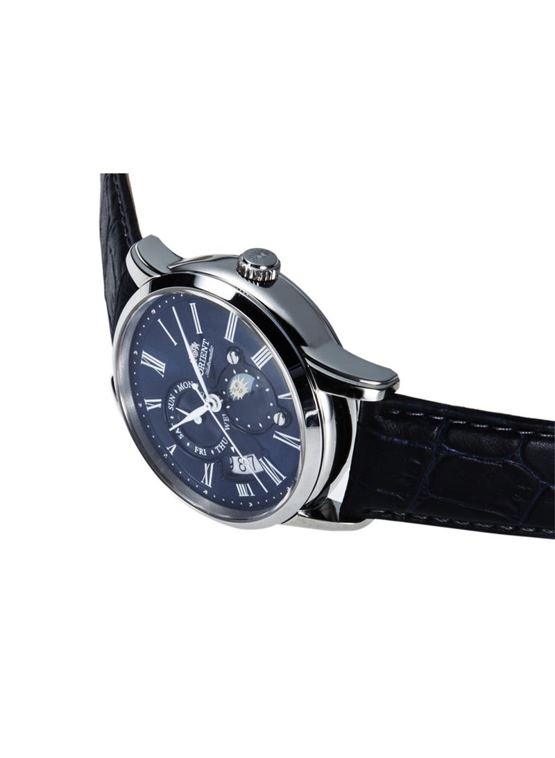 أورينت Boys' Mechanical Classic Men's Watch RA-AK0011D, Sun & Moon, Navy Blue Dial, 42.5mm, 50M WR  - Image 3