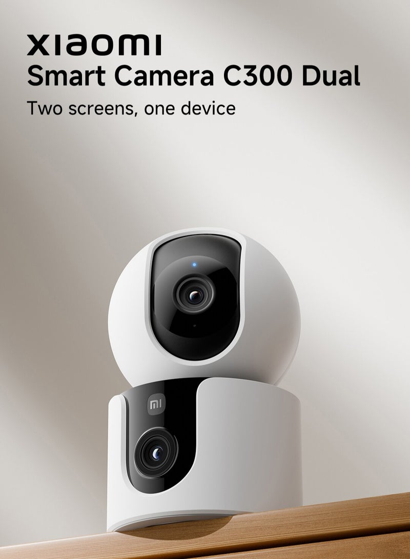 Smart Camera C300 Dual Len Edition,2K 3MP HD Resolution 360 Degree PT AI Detection Two-way Call  WiFi 6