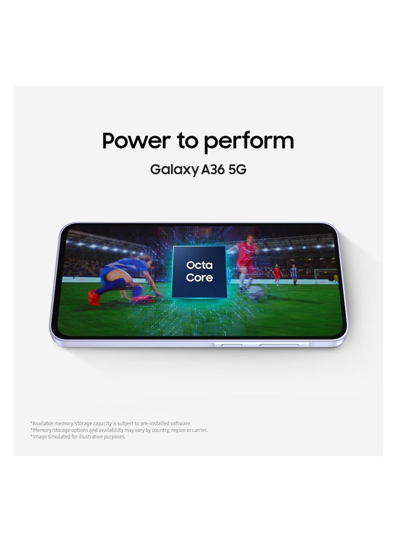 Galaxy A36 5g Awesome Black, 12gb, 256gb Ai Smartphone Circle Search My Filter Object Eraser 4nm Snapdragon Processor Flagship Grade Selfie Camerae