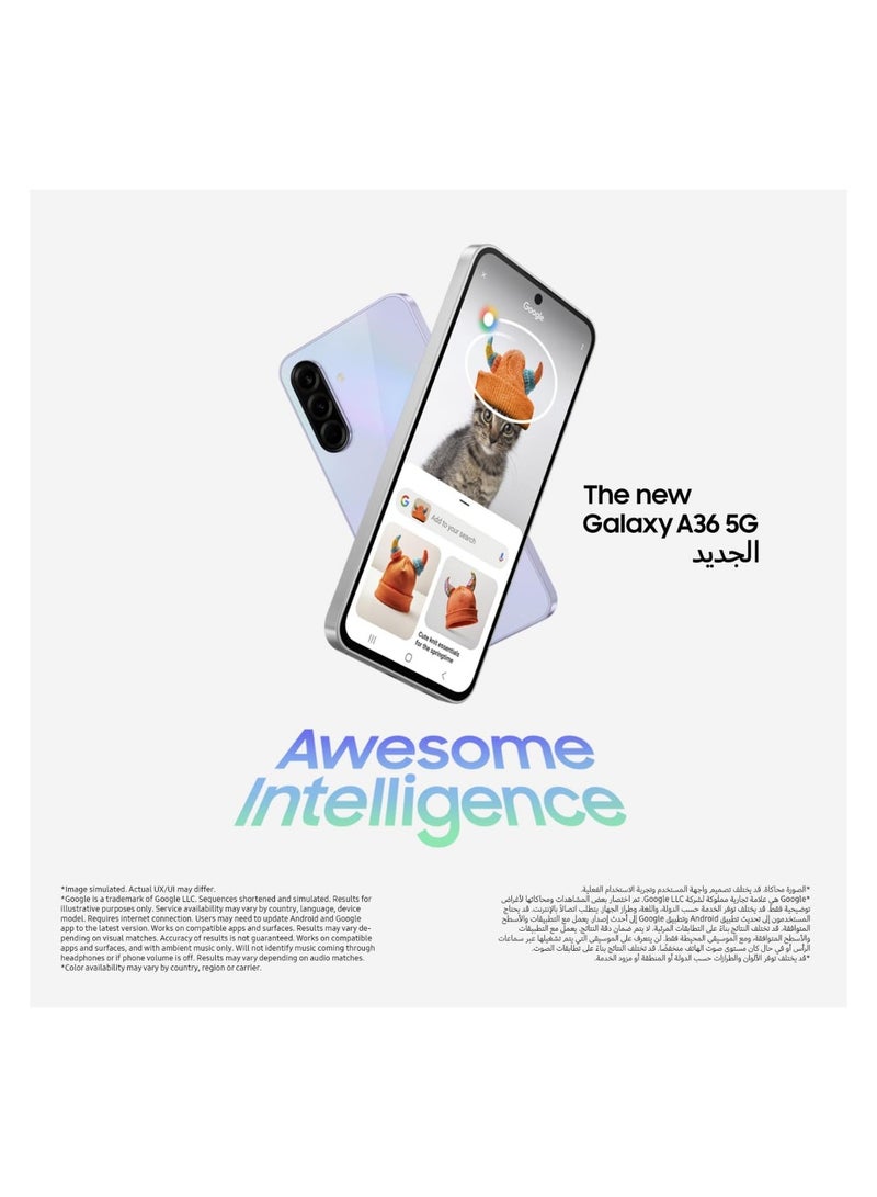 Galaxy A36 5g Awesome Lime 12gb 256gb Awesome Intelligence Ai Smartphone Circle Search My Filter Object Eraser 4nm Snapdragon Processor Flagship Grade Selfie Camerae
