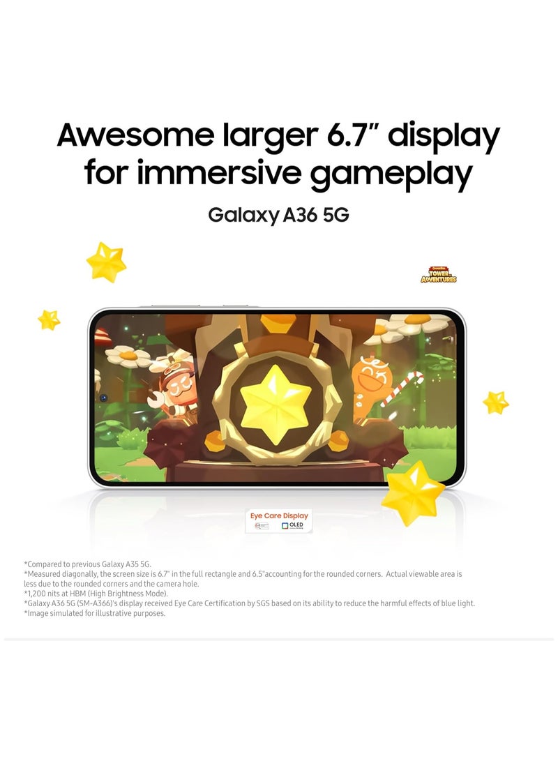 Galaxy A36 5g Awesome Lime 12gb 256gb Awesome Intelligence Ai Smartphone Circle Search My Filter Object Eraser 4nm Snapdragon Processor Flagship Grade Selfie Camerae