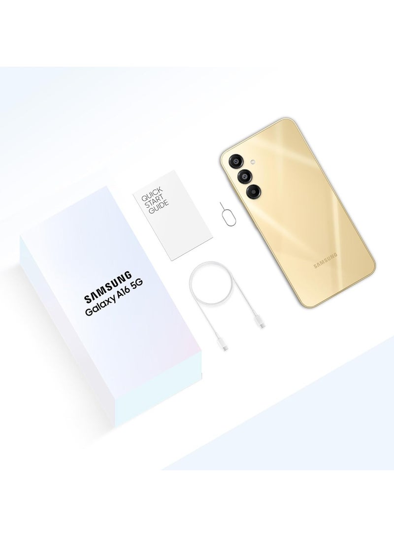 Galaxy A16 5g 6gb Ram, 128gb, Gold 6.5" Super Amoled 50mp Triple Camera Android 14 Ip54 Nfc 5000mah Factory Unlocked All Countries International Version