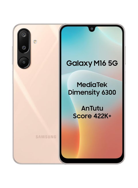 Galaxy M16 5G (Blush Pink, 8GB RAM, 128GB Storage) | Dual SIM | MediaTek Dimensity 6300 | 50MP Triple Camera | 5000mAh Battery | sAMOLED FHD+ Display | 6 Years of Security Updates