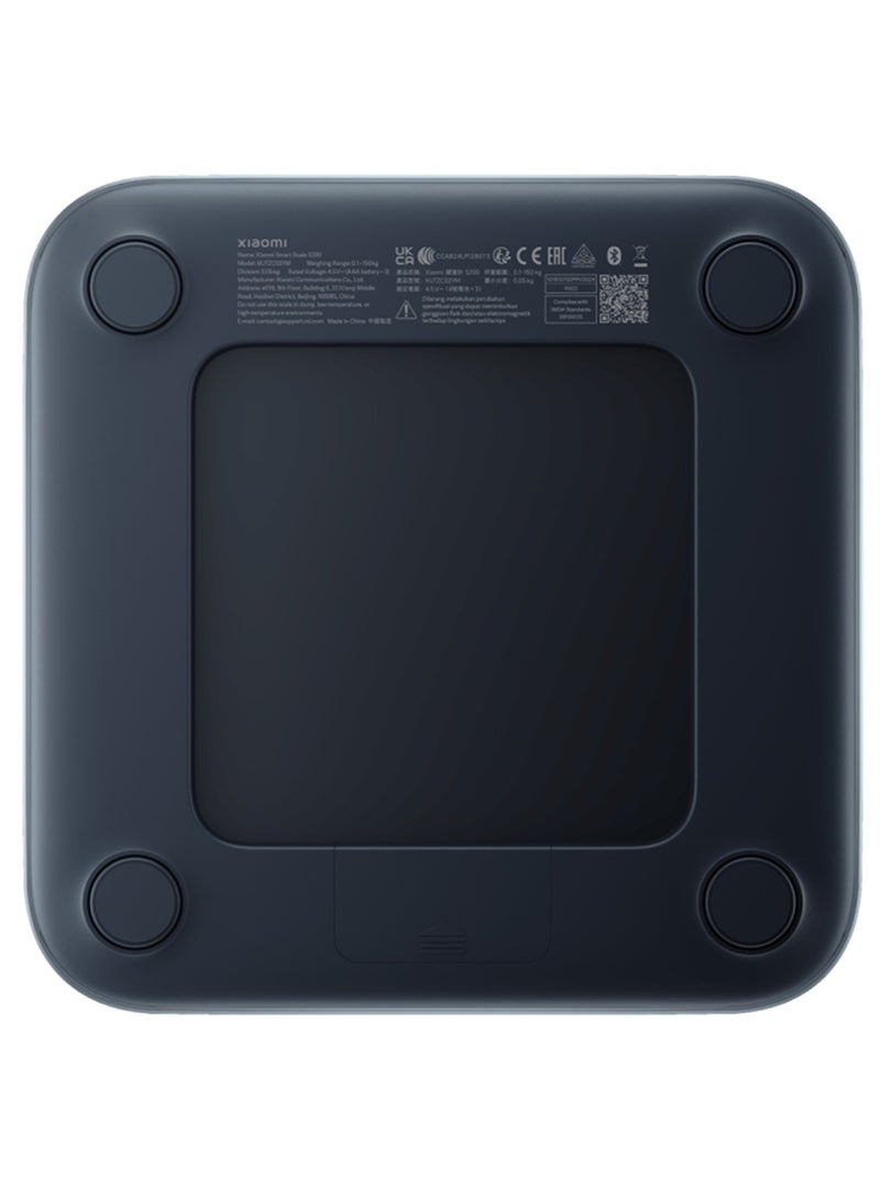 شاومي ميزان ذكي S200، ميزان حمام رقمي مع بلوتوث، سعة 150 كجم، رمادي داكن - Image 2