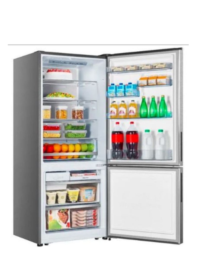 Hisense 397 Liters Frost Free Inverse Bottom Mount Freezer Refrigerator Defrost Tempered Glass Stainless Steel Model RB52W2ANRI | 1 Year Full 5 Years Compressor Warranty RB52W2ANRI Silver  - Image 4