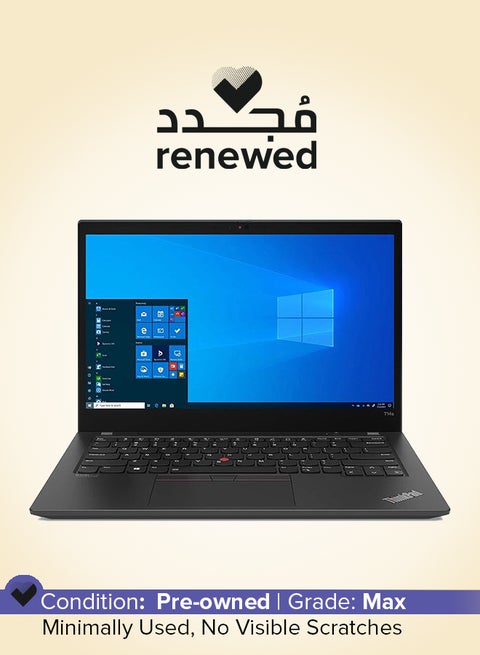 Renewed - ThinkPad T14 Laptop With 14-Inch Full HD Display, Core i7-1255U Processor/10-Core/12th Gen/16GB RAM/512GB SSD/Intel UHD Graphics/Windows 10 Pro English Thunder Black