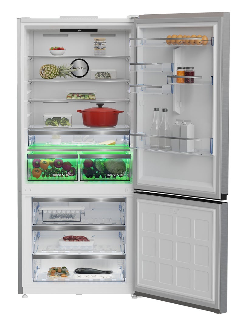 بيكو Combi Refrigerator 570 Liter Nofrost Inverter Silver RCNE690E20DZXP RCNE690E20DZXP Silver  - Image 3