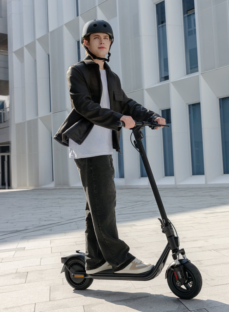 ناين بوت سكوتر كهربائي سيغواي F2 II | تعليق أمامي، نظام أبل للعثور علي، فرامل مزدوجة، أضواء أمامية/فرامل/إشارة، إطارات بدون أنابيب 10 بوصة، وزن السائق حتى 100 كجم، سرعة 25 كم/ساعة، مدى 55 كم، 800 واط - أسود - Image 5