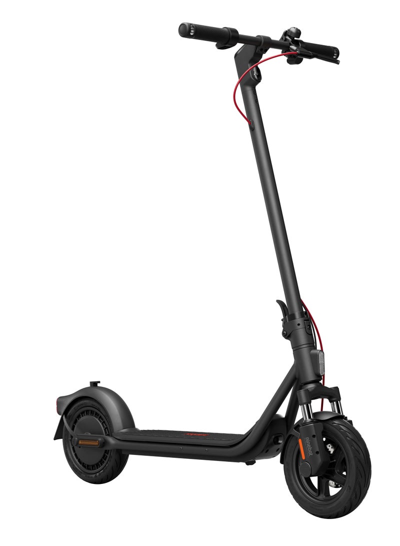 ناين بوت سكوتر كهربائي سيغواي F2 برو II | تعليق أمامي، نظام تحديد موقع آبل، فرامل مزدوجة، أضواء أمامية/فرامل/إشارة، إطارات بدون أنابيب 10 بوصة، وزن السائق حتى 120 كجم، سرعة 25 كم/ساعة، مدى 55 كم، 900 واط - أسود - Image 1