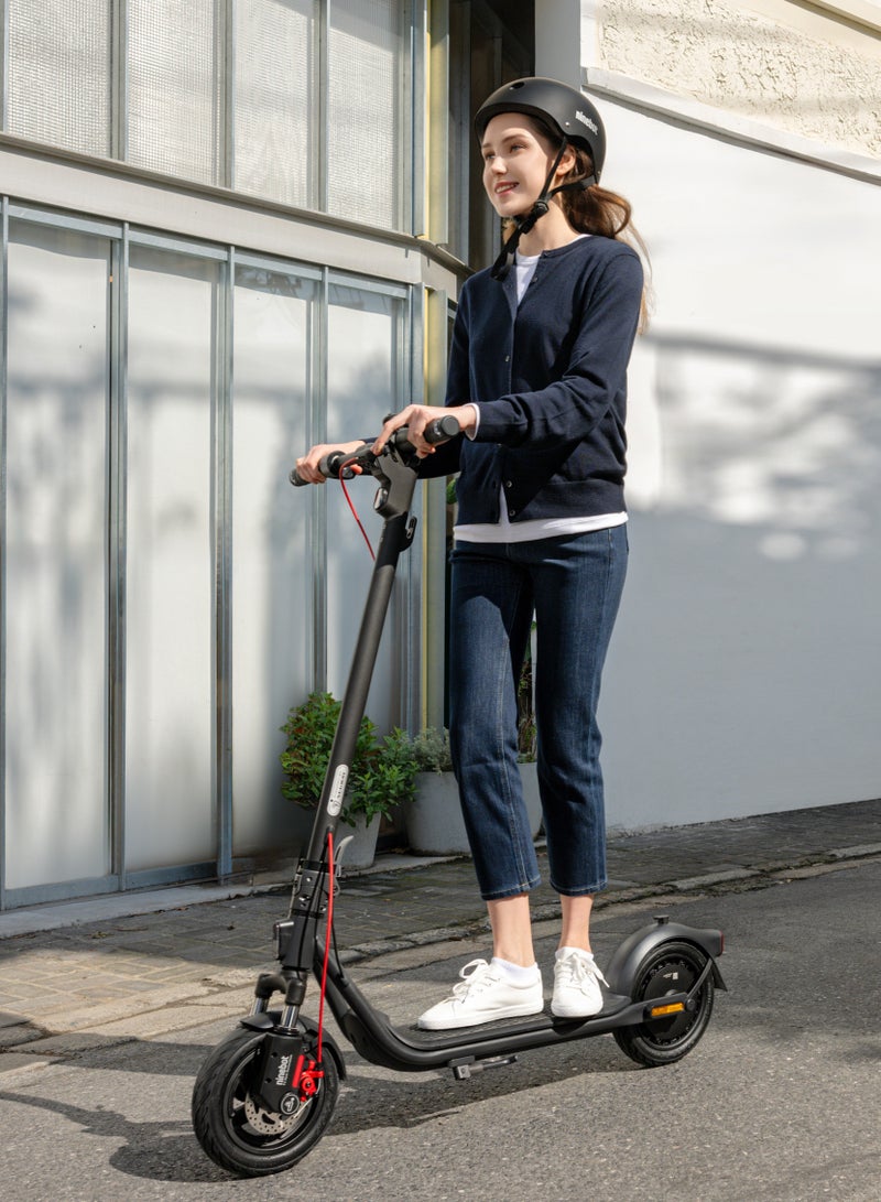 ناين بوت سكوتر كهربائي سيغواي F2 برو II | تعليق أمامي، نظام تحديد موقع آبل، فرامل مزدوجة، أضواء أمامية/فرامل/إشارة، إطارات بدون أنابيب 10 بوصة، وزن السائق حتى 120 كجم، سرعة 25 كم/ساعة، مدى 55 كم، 900 واط - أسود - Image 3