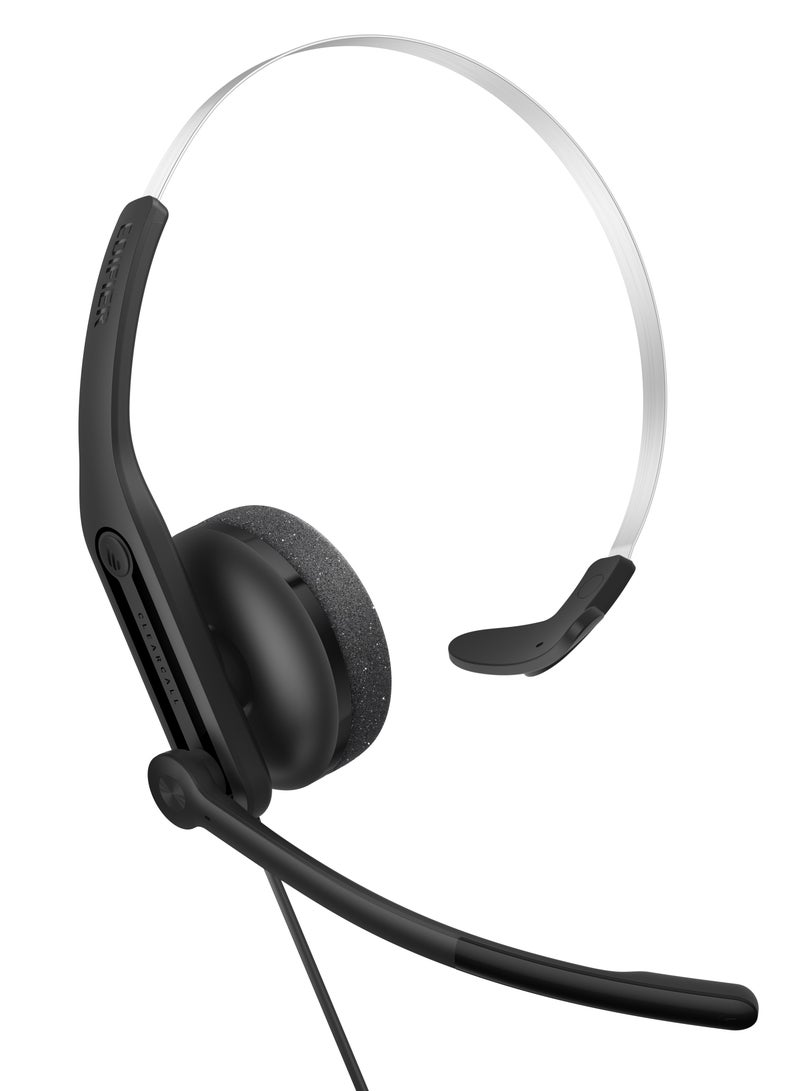 Cc100 Wired Mono Headset Built In Mic With Ai Noise Cancellation Technology Black black