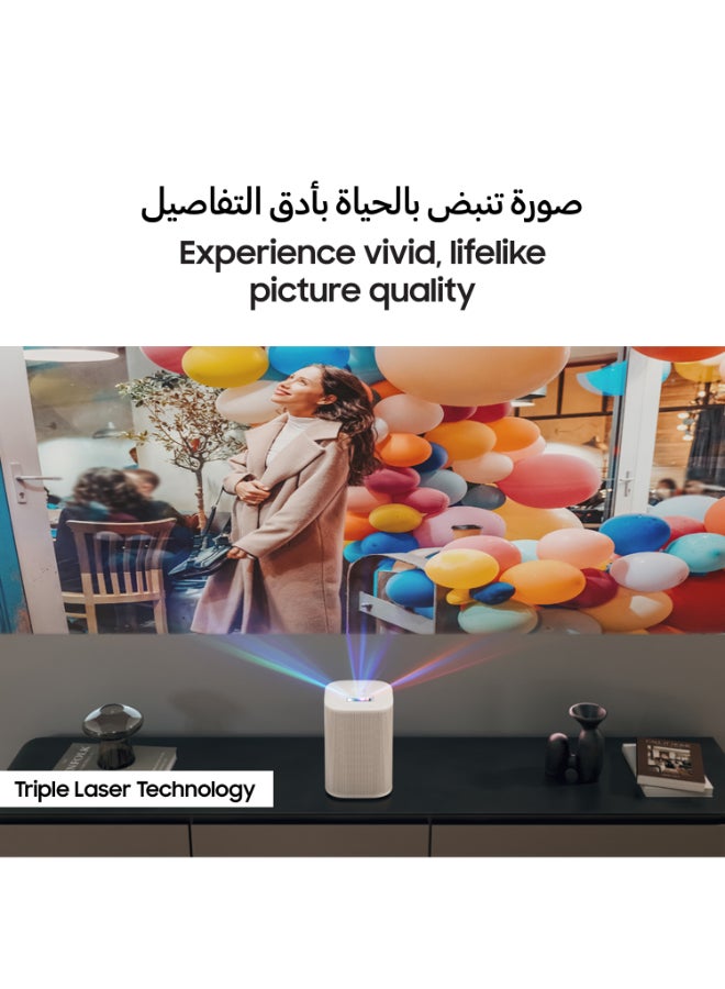 Samsung 40-100 Inch The Premiere 5 Projector, LPF5D, Full HD, Touch Interaction, Triple Laser Technology, Ultra Short Throw, Touch Interaction Projector, (2025 - UAE Version) SP-LPF5DSAXXZN white - Image 5