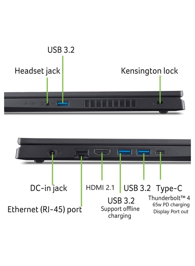 أيسر (Upgraded Version) Nitro V Anv15-51-73b Gaming Laptop With 15.6" FHD Ips Display 144hz Intel Core i7-13620h 16GB RAM 512GB SSD Nvidia RTX 4050 6GB Windows11 Home English Keyboard English Black English Black - Image 3