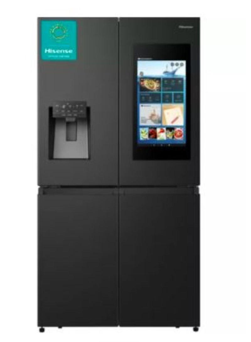 هايسنس Pure Flat Rq760n4ife Smart Fridge Freezer Black Stainless Steel Rq760n4if Black RQ760N4IF black  - Image 1