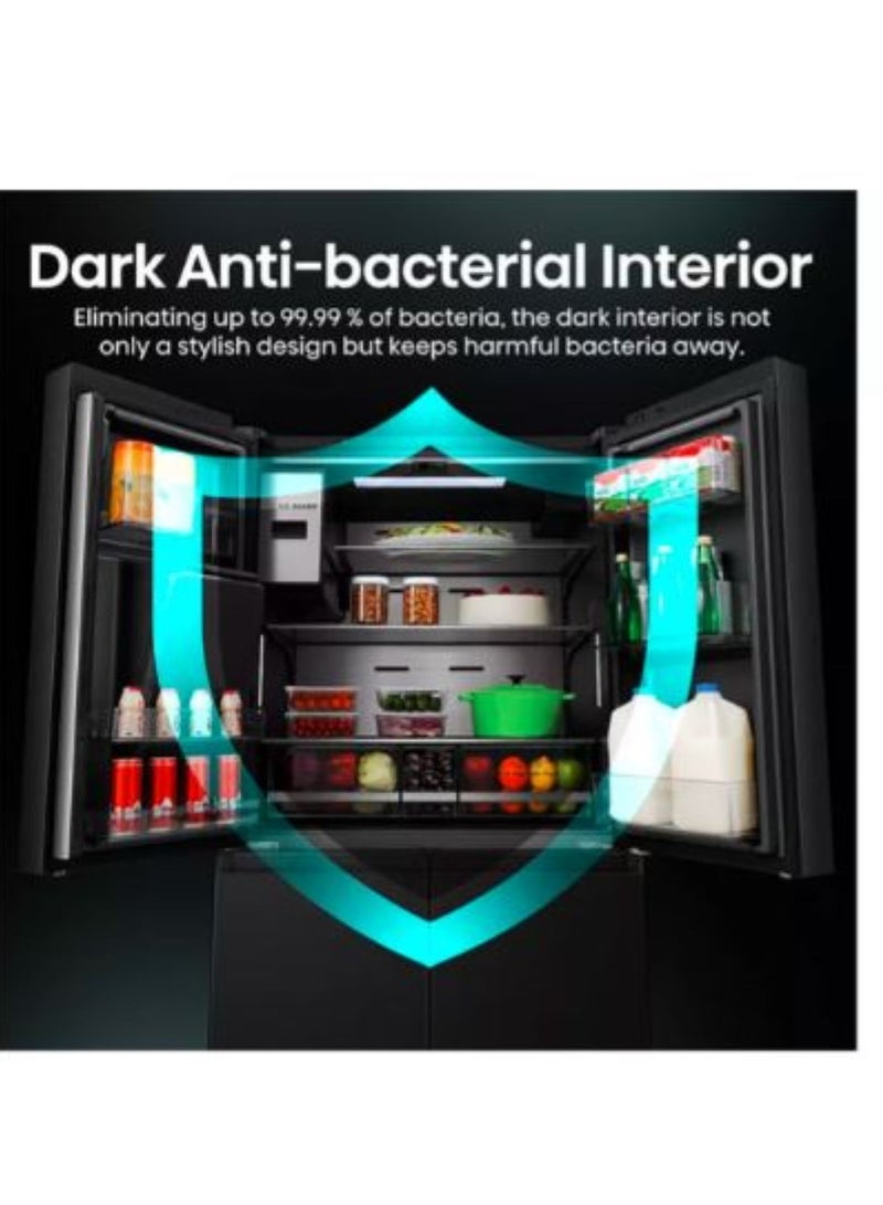 هايسنس Pure Flat Rq760n4ife Smart Fridge Freezer Black Stainless Steel Rq760n4if Black RQ760N4IF black  - Image 4