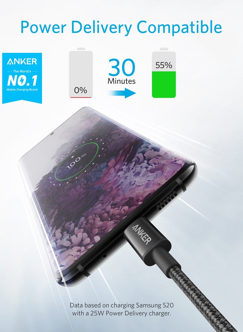 Anker USB C to USB C Cable, Type C 60W Fast Charging Cable (6FT, 2Pack) for iPhone 16 Series, iPad Mini 6 and More (USB 2.0, Black) Black  - Image 2