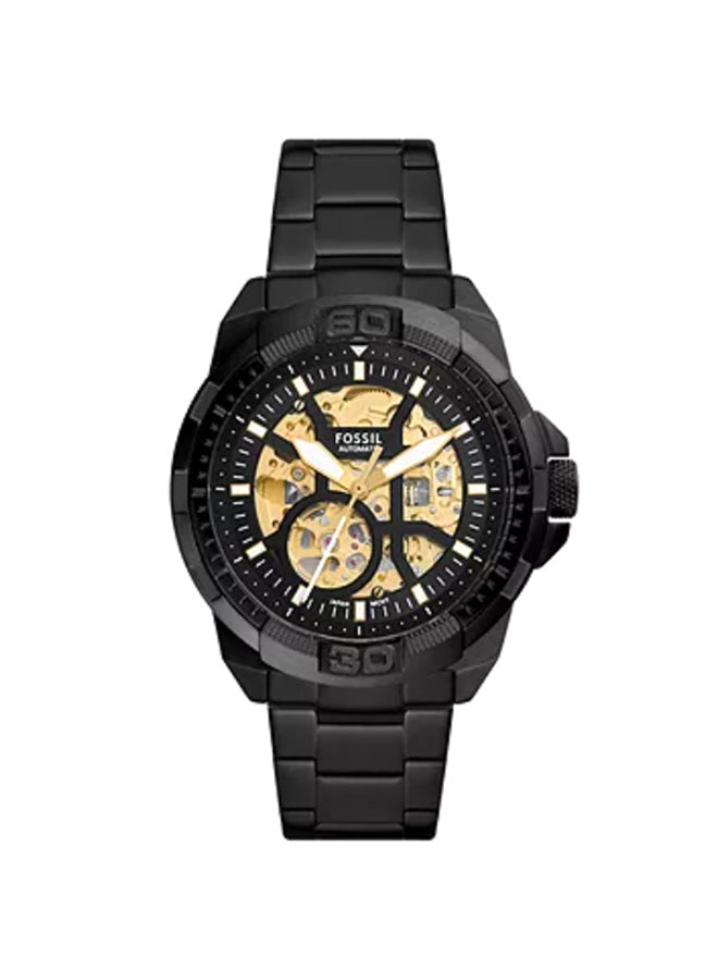 FOSSIL Men's Bronson Automatic Black Stainless Steel Watch ME3217 - 44mm  - Image 1