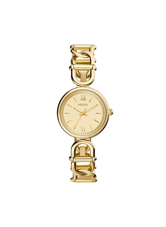 FOSSIL Women's Women' Carlie Three-Hand Gold-Tone Stainless Steel Watch ES5375 - 30mm  - Image 1