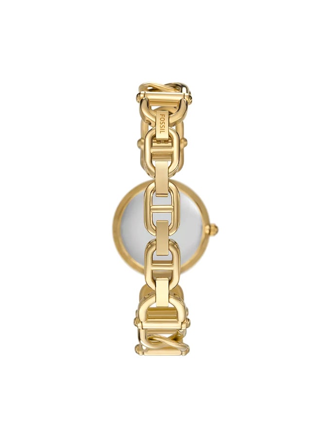 FOSSIL Women's Women' Carlie Three-Hand Gold-Tone Stainless Steel Watch ES5375 - 30mm  - Image 3