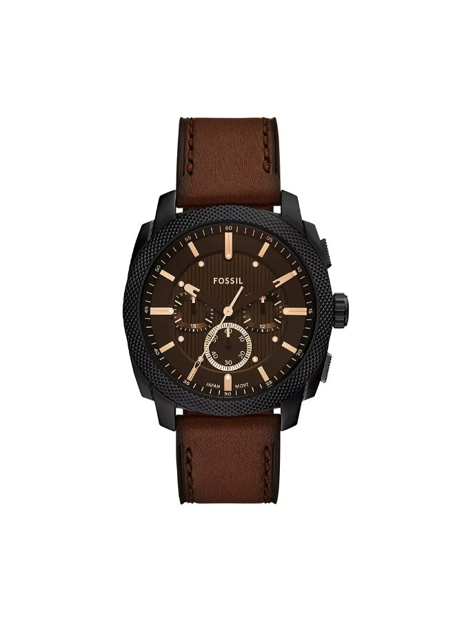 FOSSIL Men's Machine Chronograph Brown Leather Watch FS6101 - 46mm  - Image 1