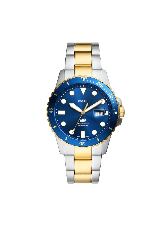 FOSSIL Men's Blue Dive Three-Hand Date Two-Tone Stainless Steel Watch FS6034 - 42mm  - Image 1