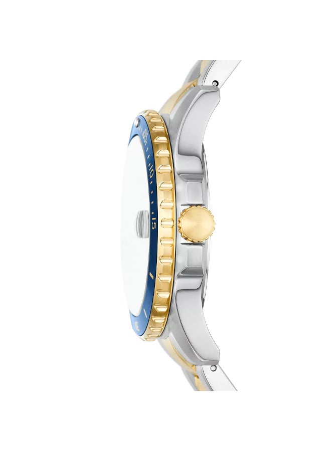 FOSSIL Men's Blue Dive Three-Hand Date Two-Tone Stainless Steel Watch FS6034 - 42mm  - Image 2