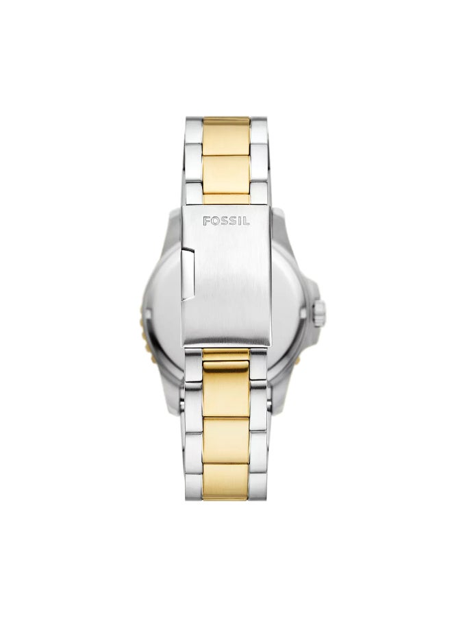 FOSSIL Men's Blue Dive Three-Hand Date Two-Tone Stainless Steel Watch FS6034 - 42mm  - Image 3