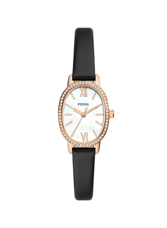 FOSSIL Women's Wo Penny Three-Hand Black Leather Watch BQ3974 - 23mm  - Image 1