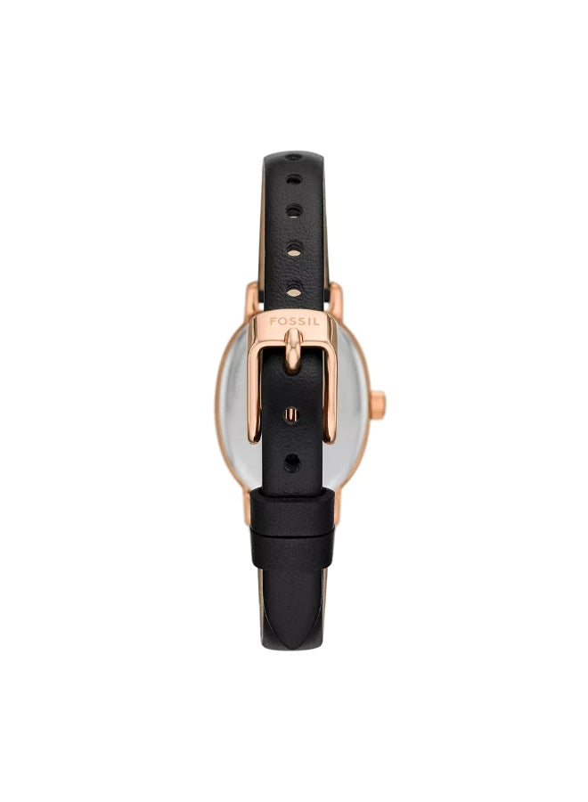 FOSSIL Women's Wo Penny Three-Hand Black Leather Watch BQ3974 - 23mm  - Image 3