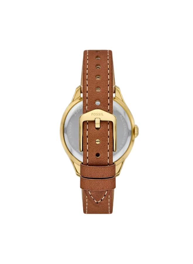 FOSSIL Women's Wo Gilmore Three-Hand Date Medium Brown Leather Watch ES5397 - 38mm  - Image 3
