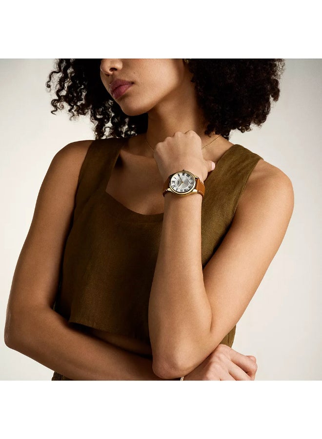 FOSSIL Women's Wo Gilmore Three-Hand Date Medium Brown Leather Watch ES5397 - 38mm  - Image 4