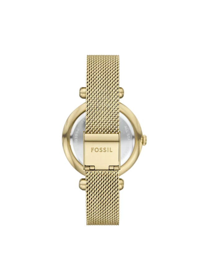 FOSSIL Women's Wo Tillie Three-Hand Gold-Tone Stainless Steel Watch BQ3990 - 36mm  - Image 3
