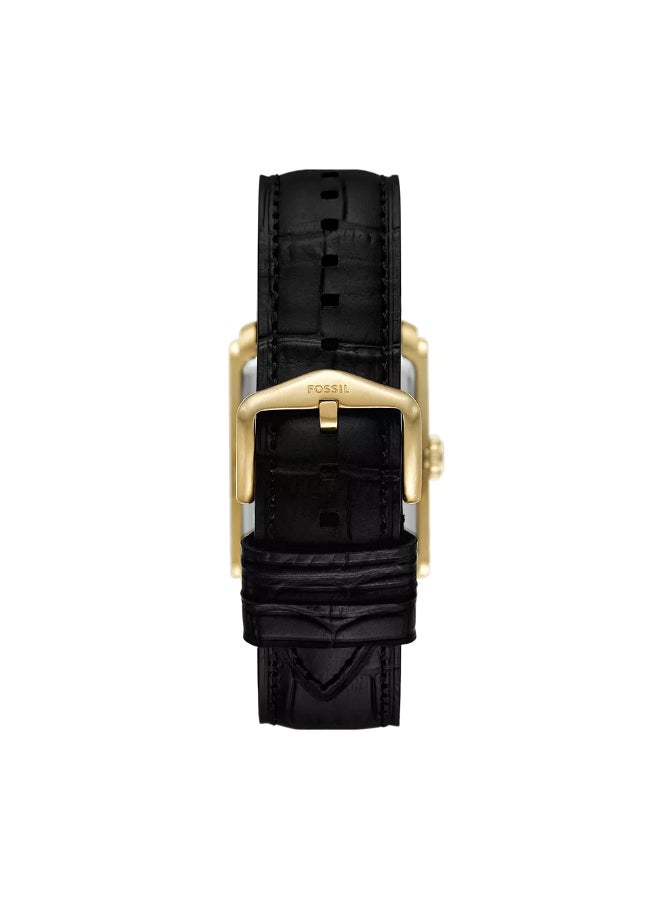 FOSSIL Men's Carraway Three-Hand Black Croco Leather Watch FS6091 - 30mm  - Image 3